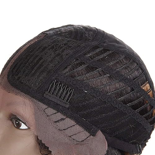 Miniatura 5 de Joedir - Pelucas sintéticas de 30 pulgadas de largo con encaje frontal y cabello ondulado, color negro, 130% de densidad, para mujer afroamericana