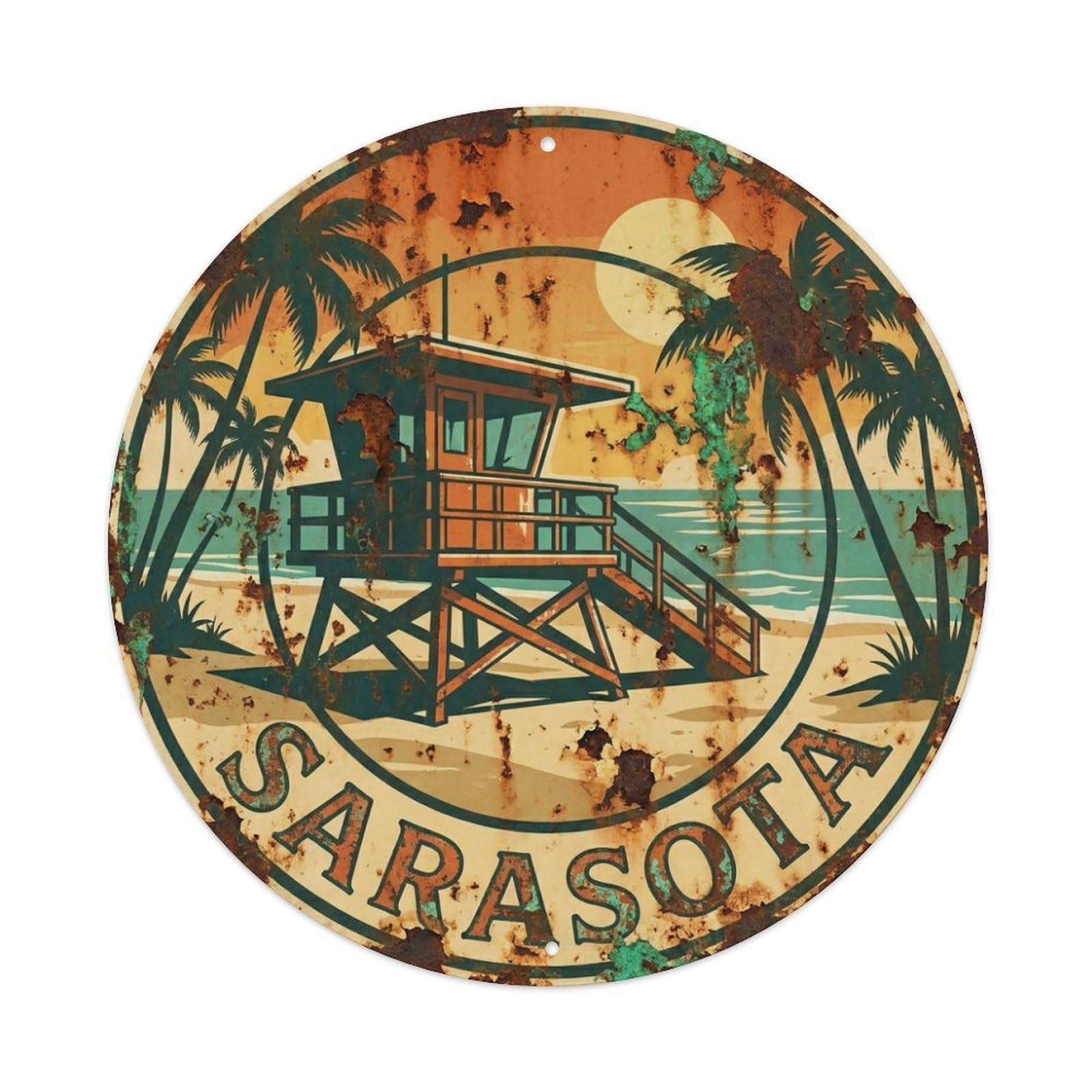 Tgrcjimh Style Metal Tin Sign Vintage Travel Usa Sarasota
