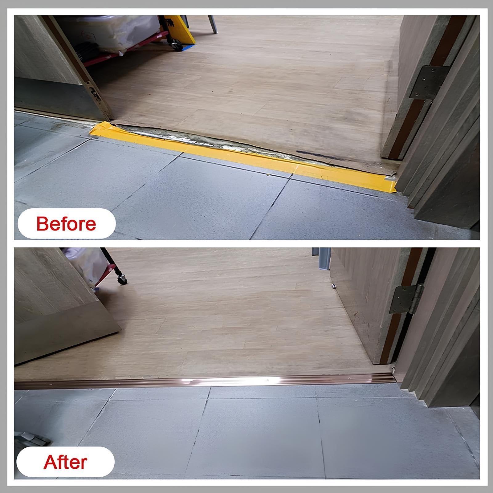 Bardzo szeroka aluminiowa listwa progowa do drzwi 6 cm, 150 cm / 59in, bezszwowe złącze podłogowe do drewna do płytek, srebrne wypełnienie szczeliny, trwałe i stylowe rozwiązanie przejściowe