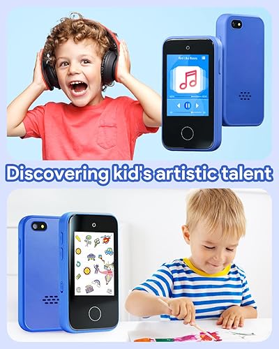 Miniatura 6 de Yuuchoringee Teléfono inteligente para niños, regalos para niños, juguetes de aprendizaje por teléfono con doble cámara, reproductor de música de 8