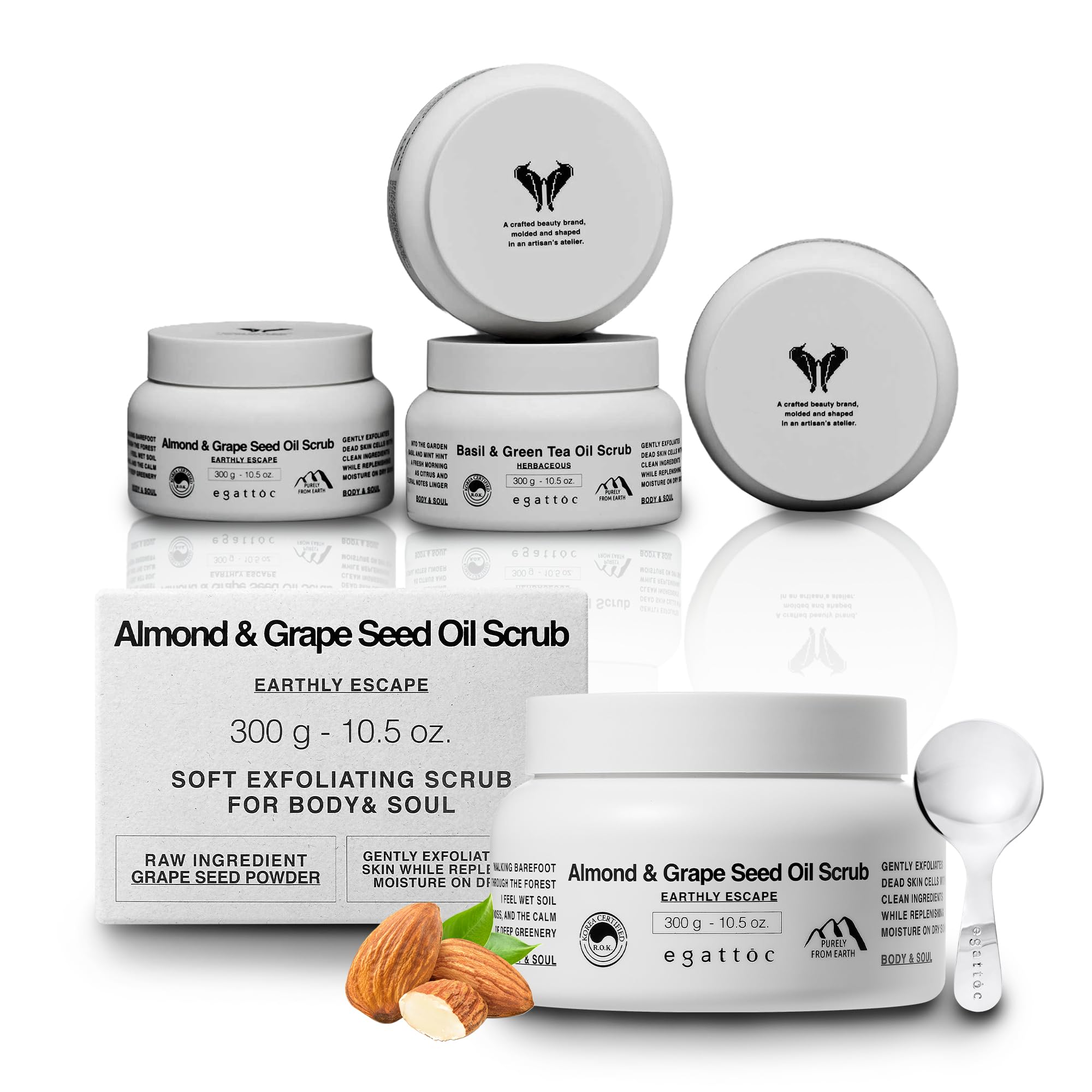 - Himalayan Salt Body Scrub, Almond & Grape Seed Exfoliating Oil Scrub with BHA LHA, Deep Nourishing Body Polish for Dry Rough Skin, Real Grape Seed Powder, Dark Forest Scent, 10.5 oz