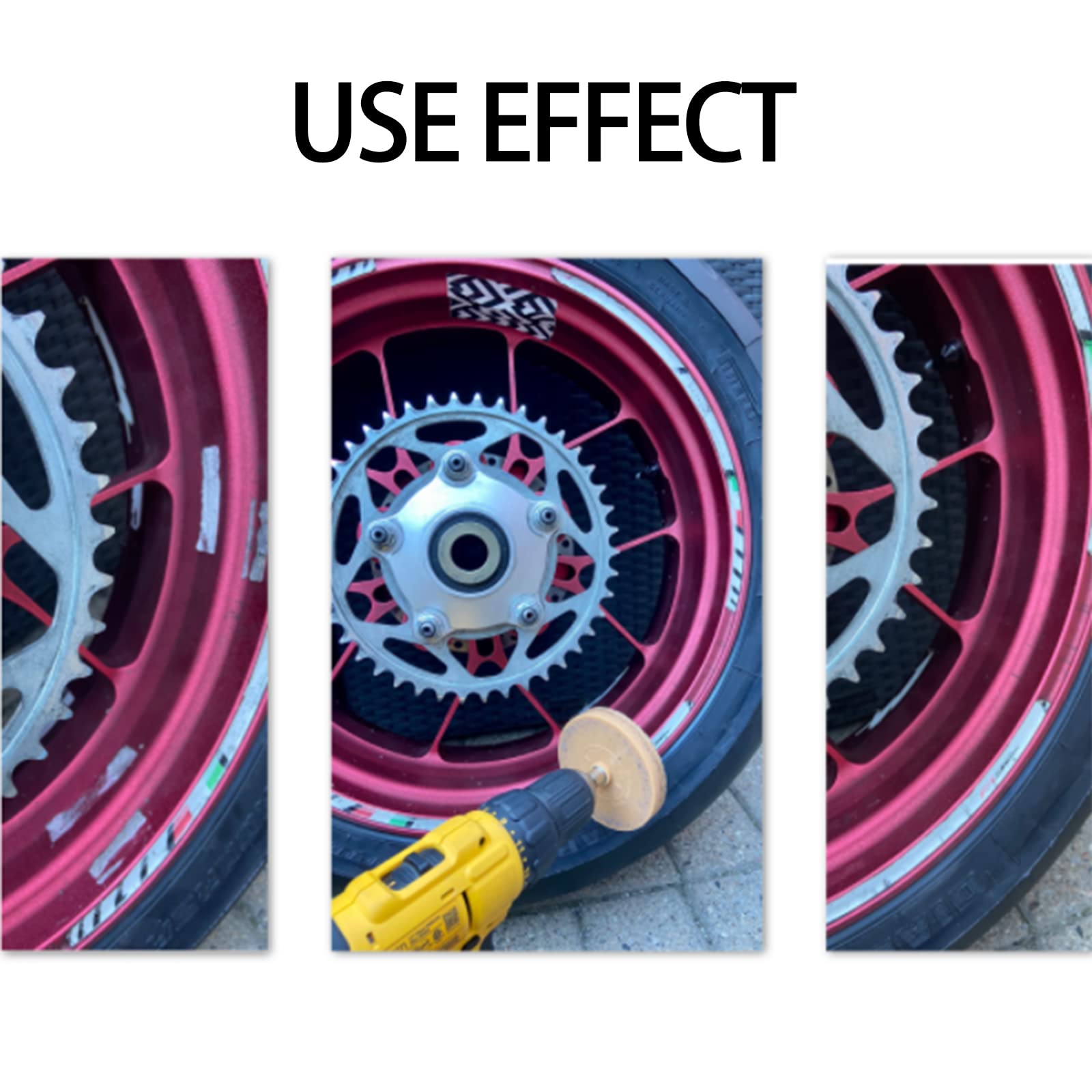 Swetup - 2 Roues En Caoutchouc Décolleur Autocollants - Pour Voiture, Bateau, Vitres - Ø20mm - Compatible Perceuse (Max 4000 Tr/min)