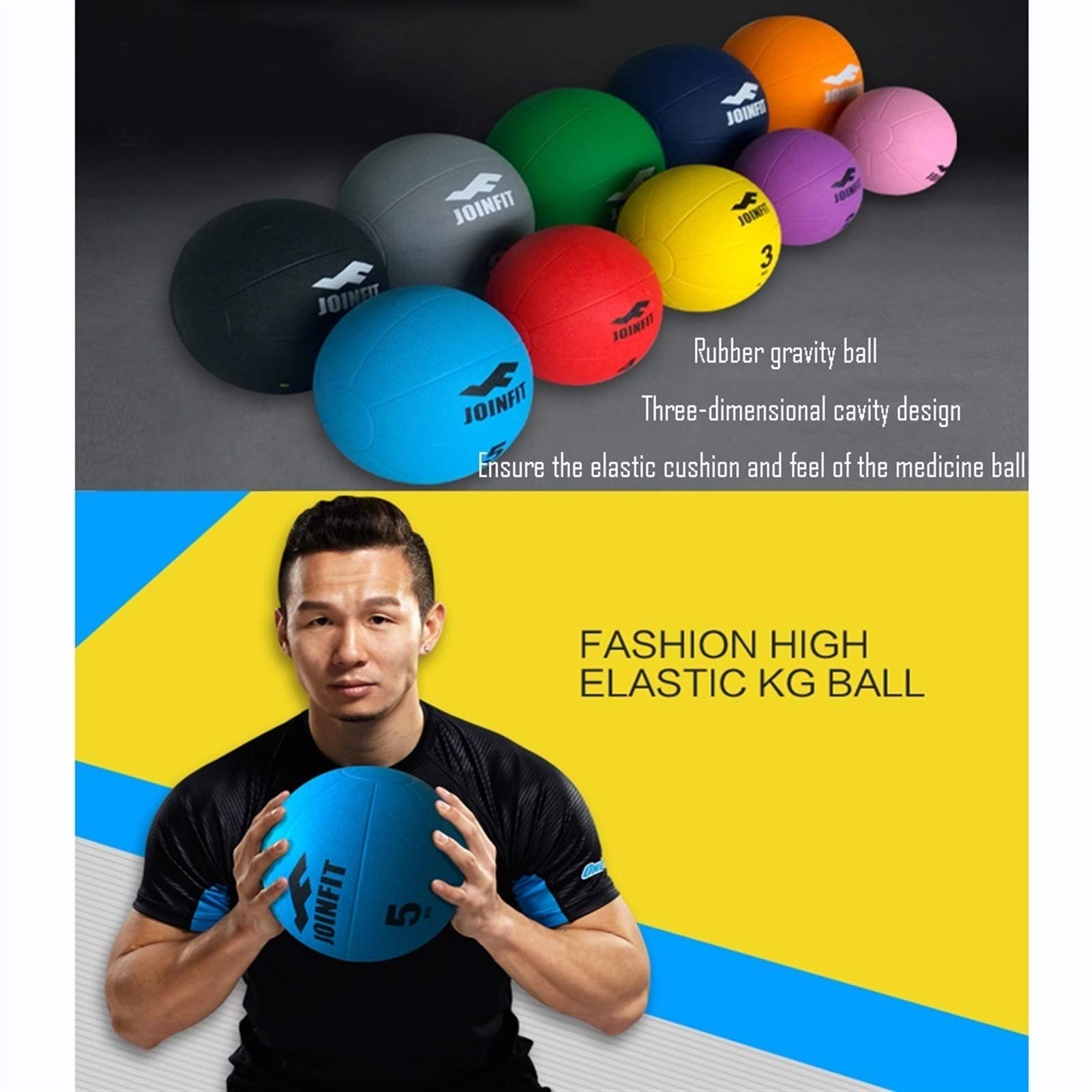 Medizinbälle 5kg Trainingsball Für Erwachsene Fitness, Home Kernstärke Bizeps Training Solids Length Training Gummi Bouncy Ball