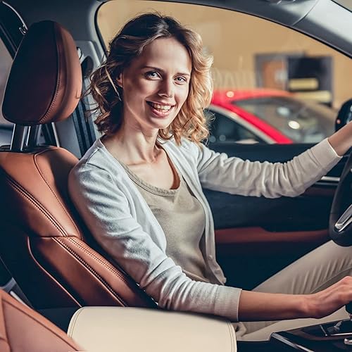 Miniatura 6 de Amiss Almohadilla de cuero sintético para consola central, protector universal para reposabrazos de automóvil, impermeable, antideslizante, suave,