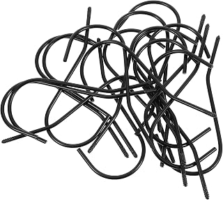 Lurrose 7 Shape Hooks Black Metal 20pcs for Clothes Hangers | Universal Replacement Set, Easy Installation, Sturdy Smooth Finish, for Scarves and Bags