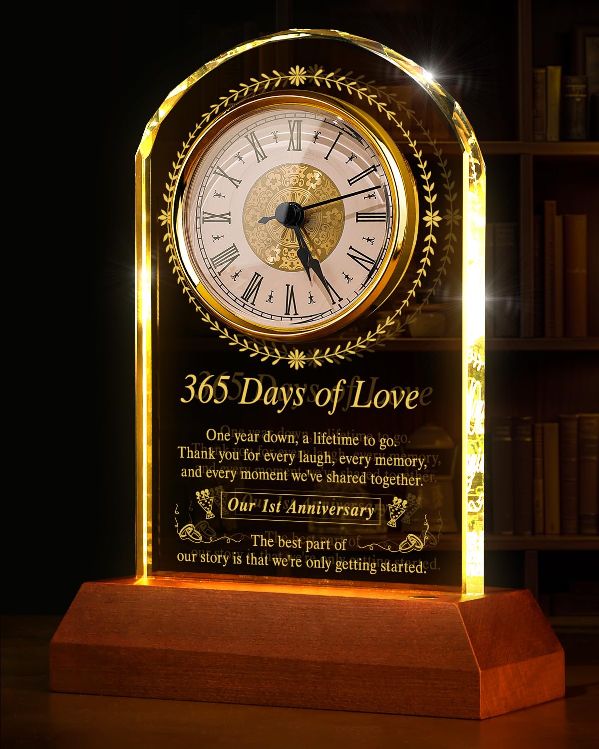1 Year Wedding Anniversary Crystal Clock Gifts