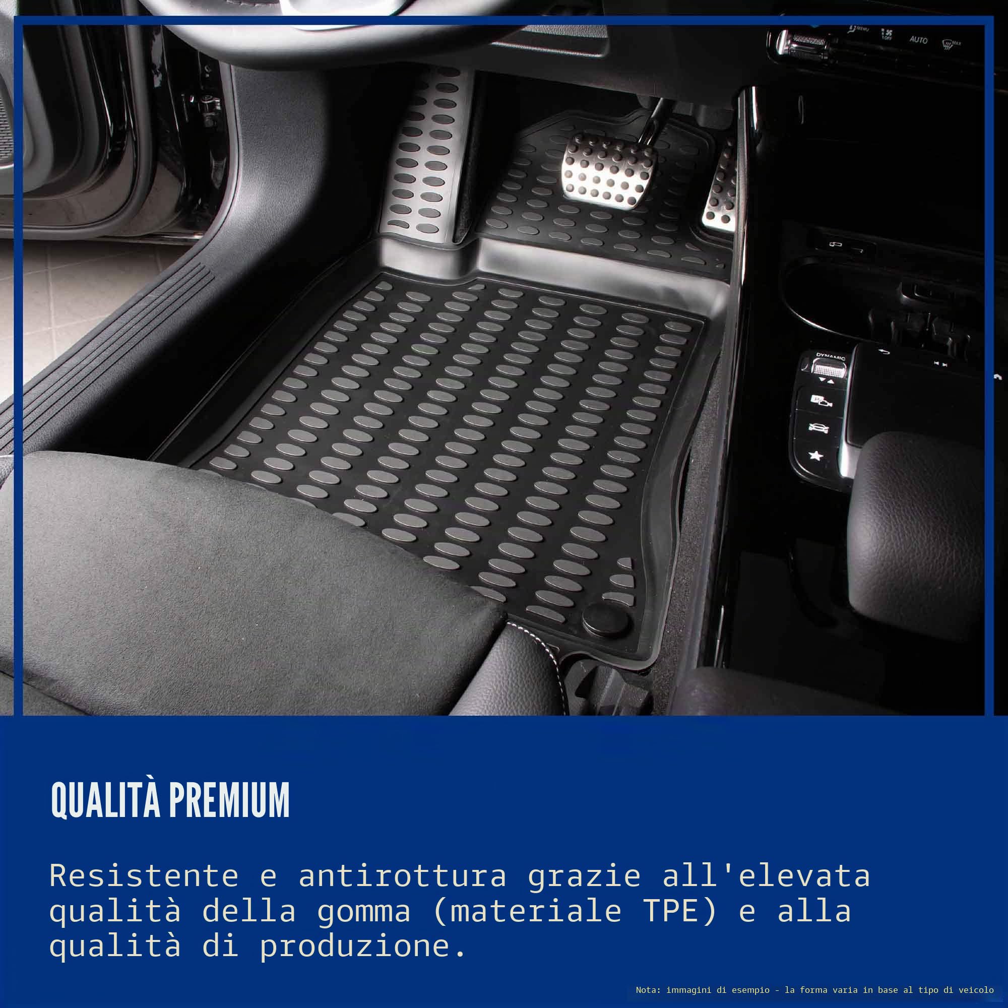 ELMASLINE 3D Tappetini Gomma per Ford Kuga 2 (II) 2012-2019 | Bordo Extra Alto | Tappetini Auto