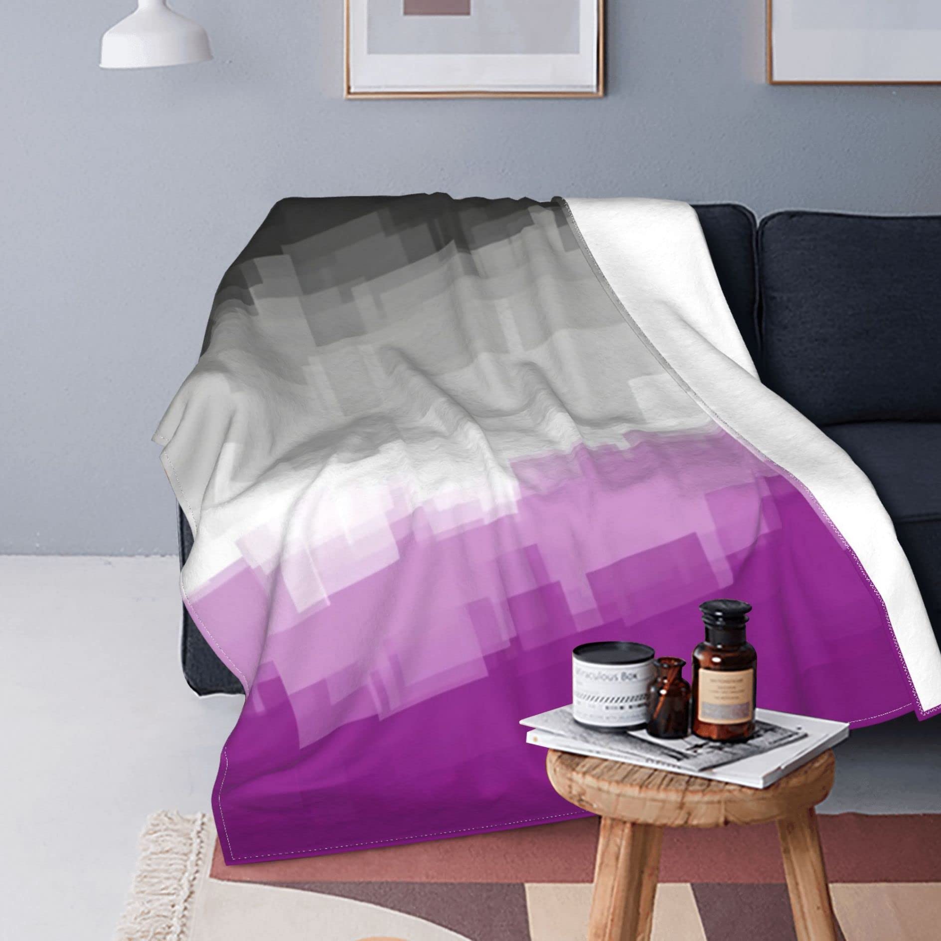 Coperta in pile di flanella LGBT con bandiera gay, per letto, divano, soggiorno, morbida coperta calda e soffice coperta in peluche, 127 x 101,6 cm
