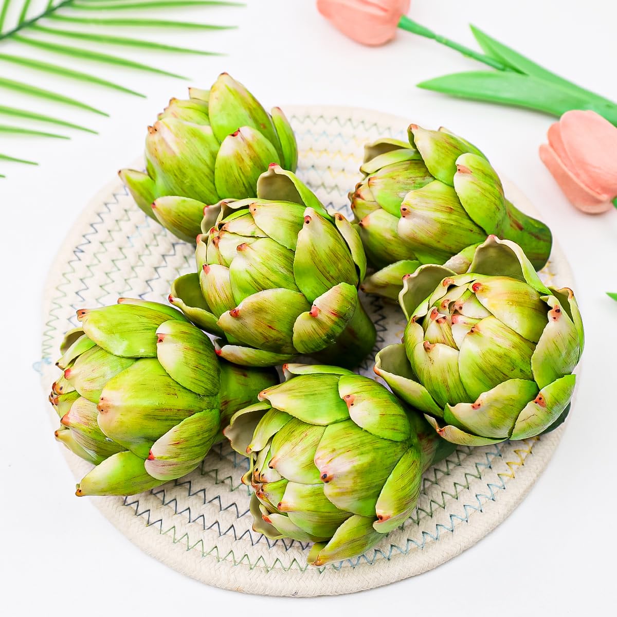 thumbnail: Funzhan 6 Stuks Kunstmatige Artisjokken Decoratie - Realistische Nepartisjokken Voor Vaas Of Tafel