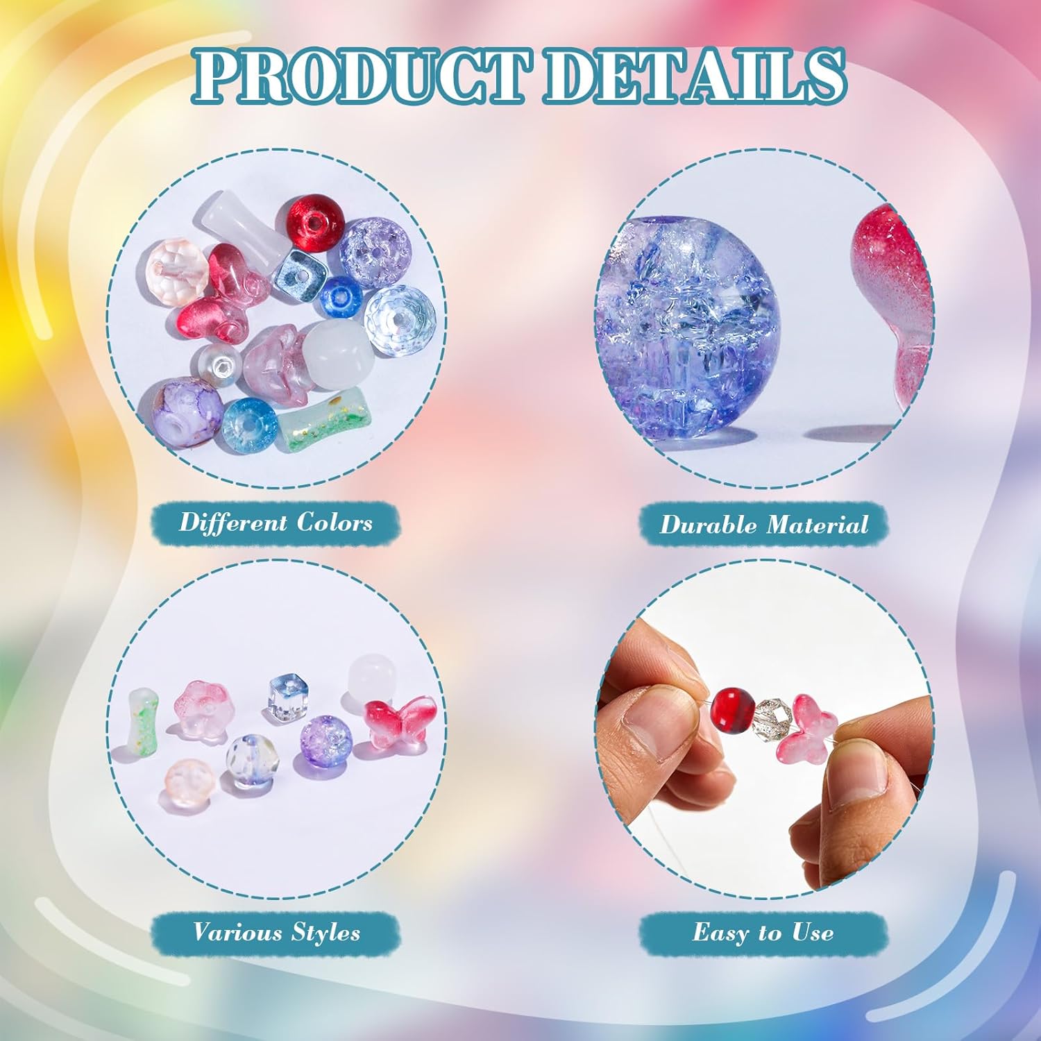 Bulk Crystal Glass Beads for Jewelry Making, Beads for Bracelets, DIY Crafts & Jewelry Projects, Large and Small Glass Beads for Adults, 4–14mm (0.5 Pounds) - Image 6