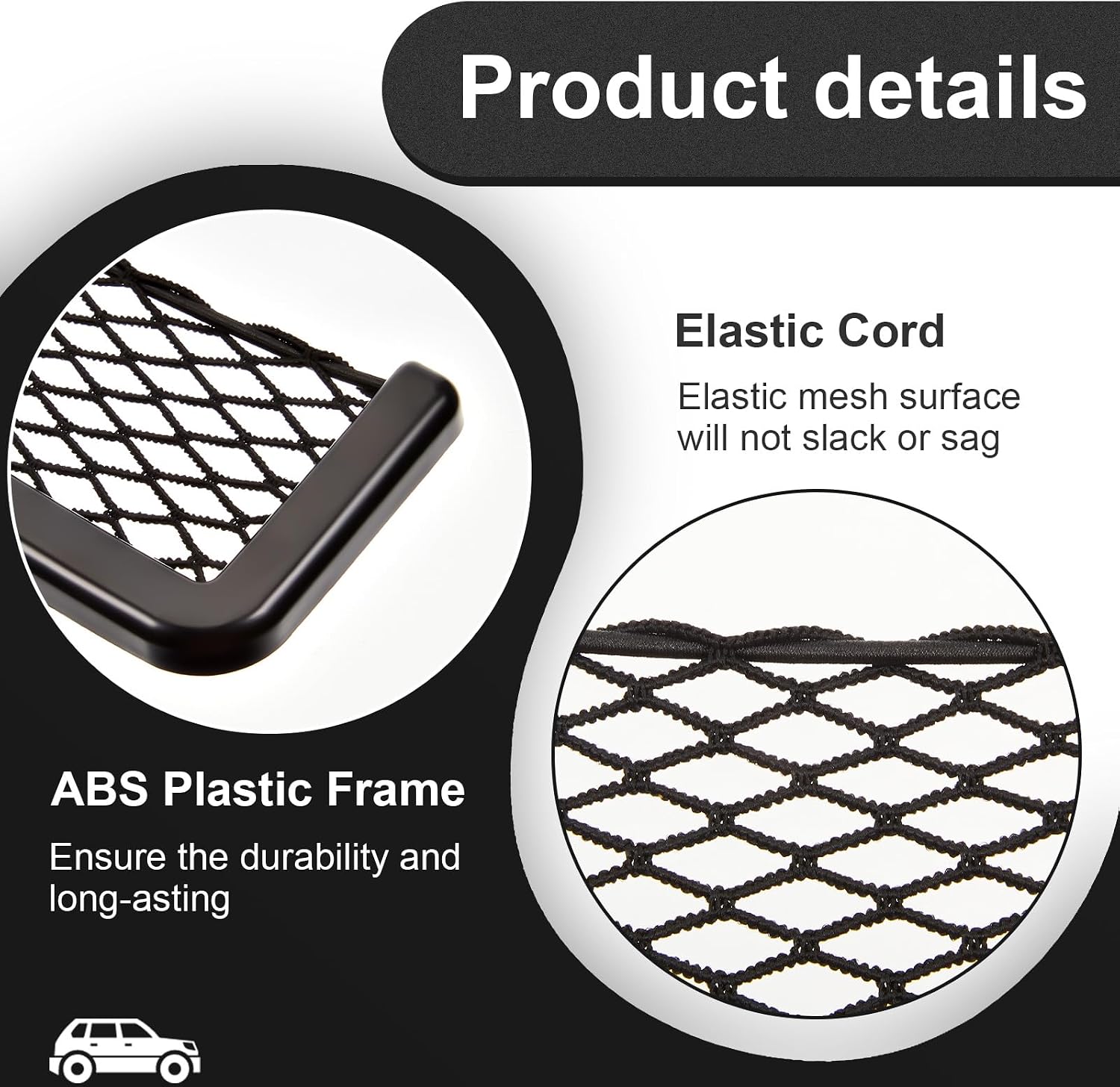 Frienda 2 Pcs Bungee Net Pocket Framed Mesh Car Boat RV,16 X 8 Inch image 3