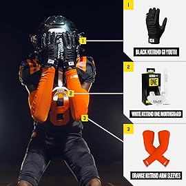 Nxtrnd G1 Youth Football Gloves, Kids Sticky Receiver Gloves (Black, Youth Medium)