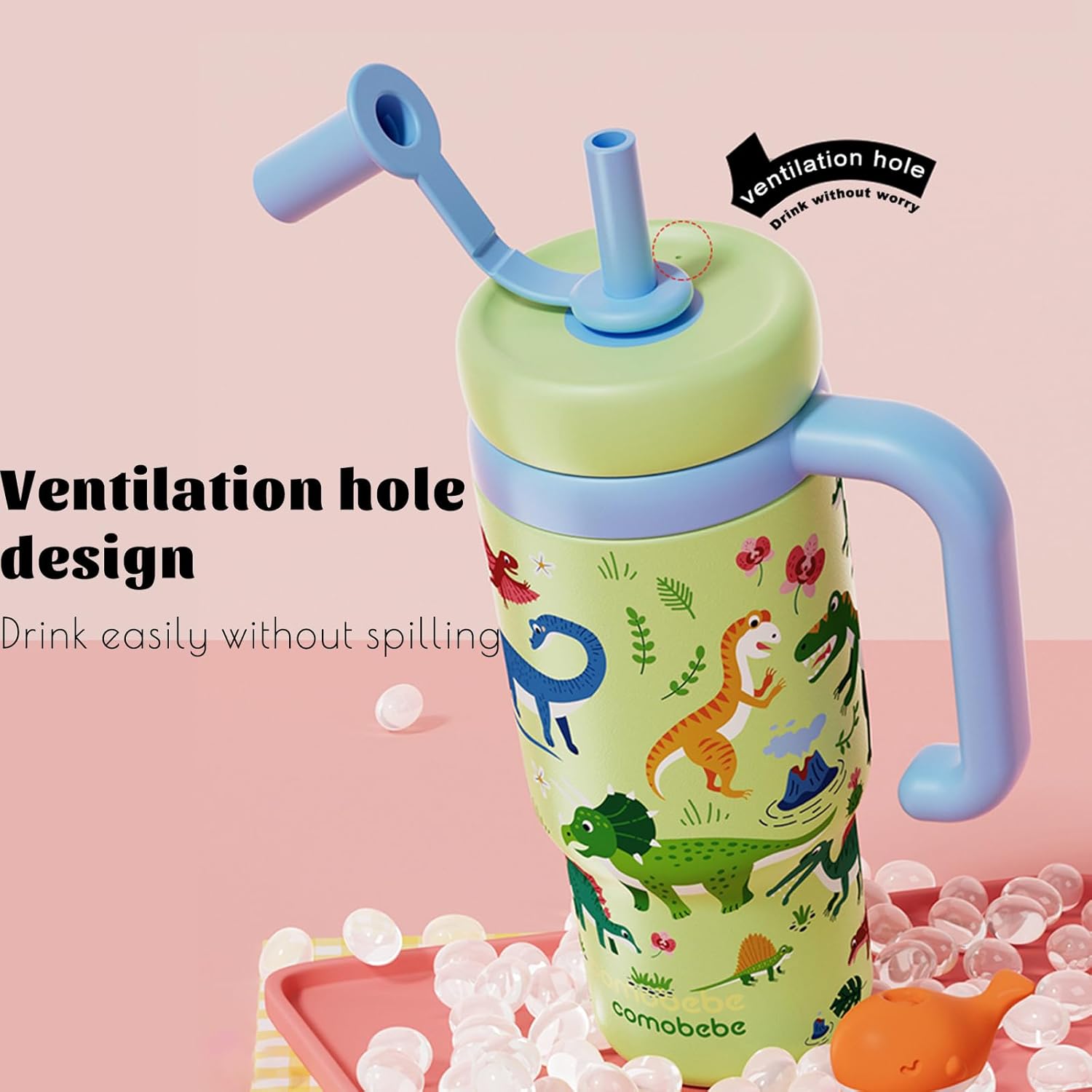 Comobebel Whale Fountain Tumbler With Handle, 2025 Oman | Ubuy