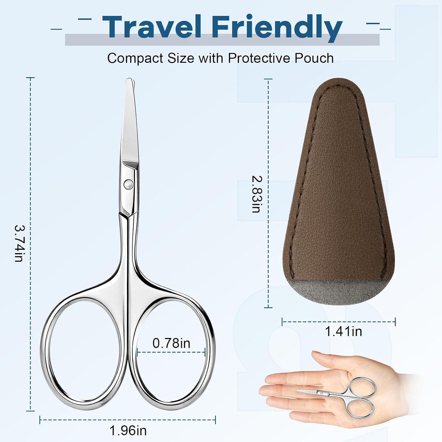Hdama Nose Hair Scissors, Safety Blunt Tip, Facial Ear Grooming, Men Women