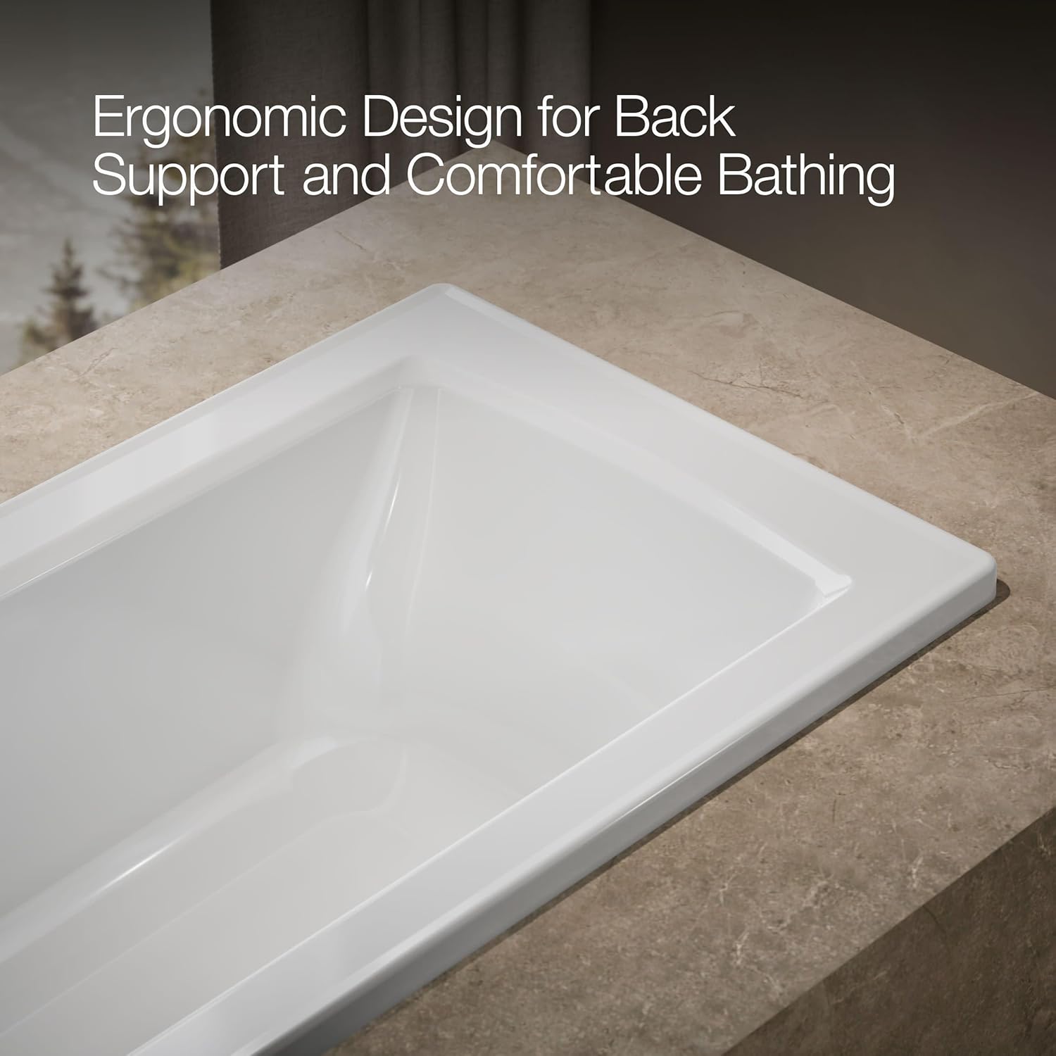 Kohler 1946-0 Archer® 60" x 30" drop-in bath, White