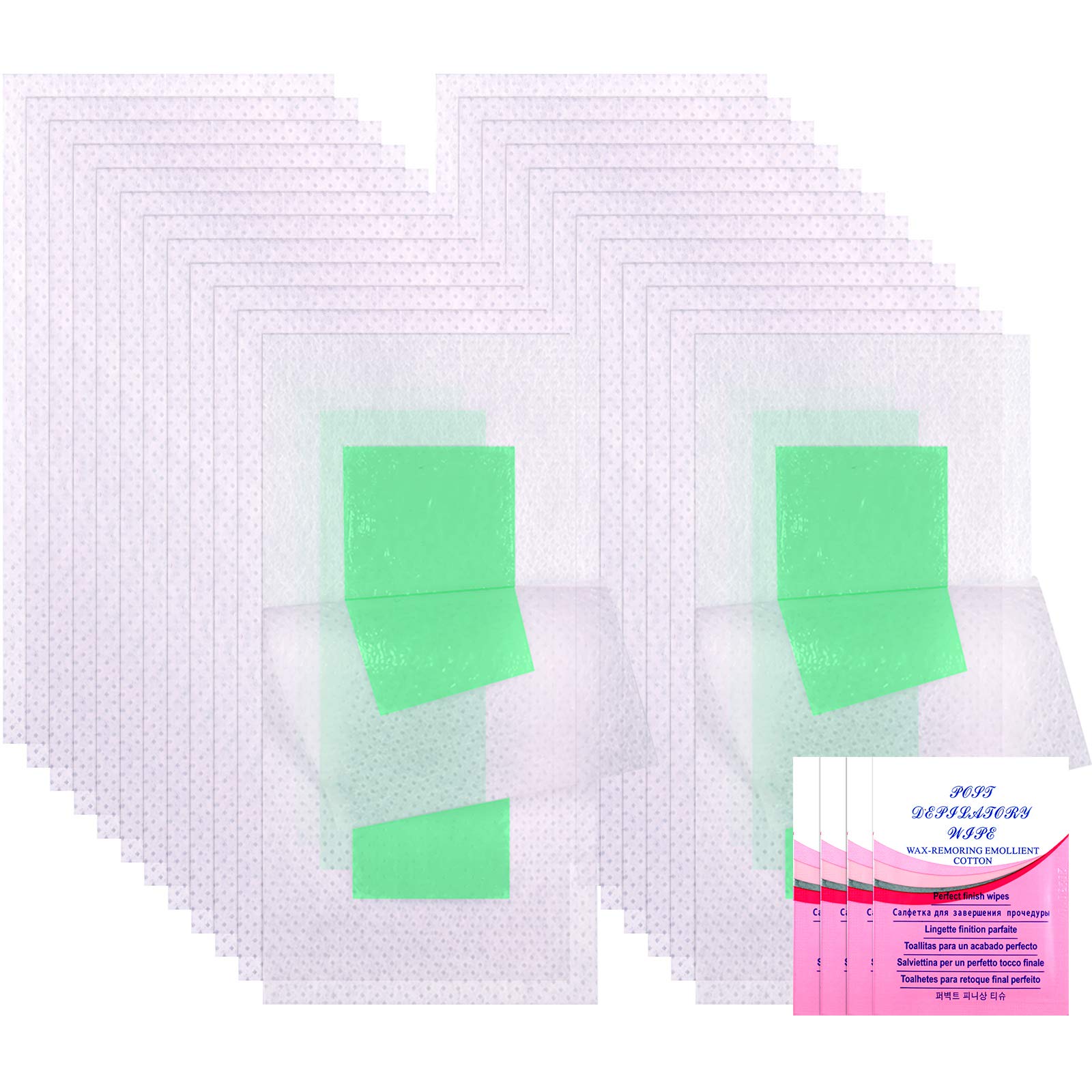 Maitys72 Pcs Wax Strips Bikini Wax Kit with 4 Calming Oil Wipes for Women Girls, Face, Arms, Legs, Underarm and Eyebrow Hair Removal