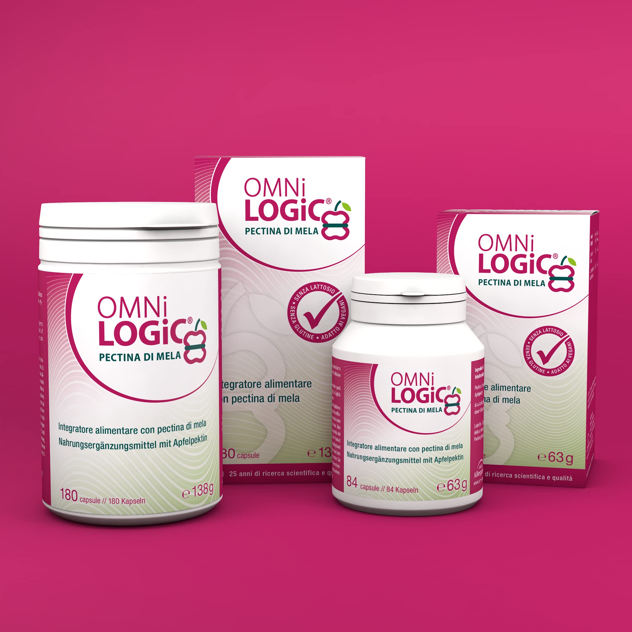 OMNi LOGiC PECTINA DI MELA | Senza OGM | VEGANO | 84 Capsule