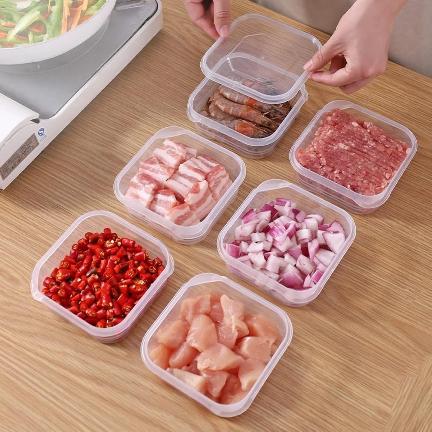 3-Pack Airtight Meal Prep Containers - BPA-Free 350ml Square Food Storage/Stackable Lids for Freezer & Pantry Organization 2026 - view 2