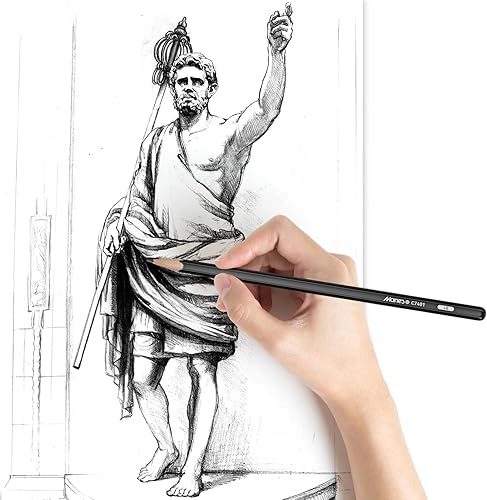 Miniatura 9 de Juego de lápices de carbón profesionales de dibujo, 13 piezas (2H, HB, B, 2B, 3B, 4B, 5B, 6B, 7B, 8B, 12B, 14B) lápices de carbón para dibujar,