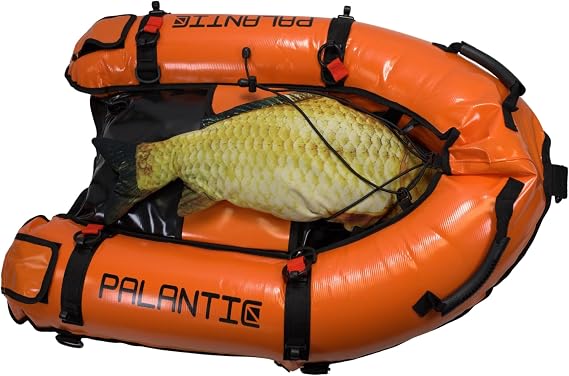 Palantic Scuba Diving Inflatable Gangway Float Boat with Dive Flag & Air Pump, Orange