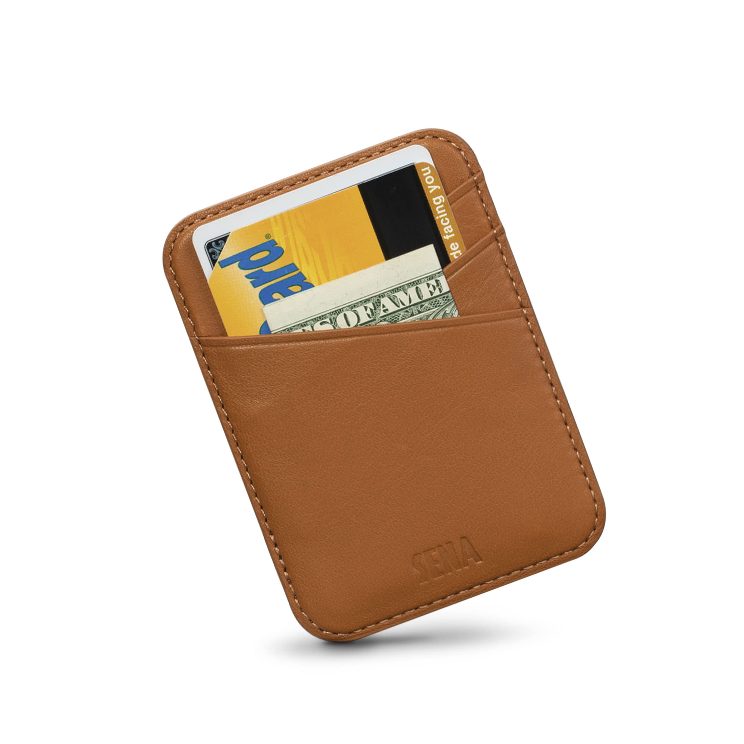 Cartera de piel para iPhone 14 13 12 resuelve el espacio llevando tus tarjetas 8