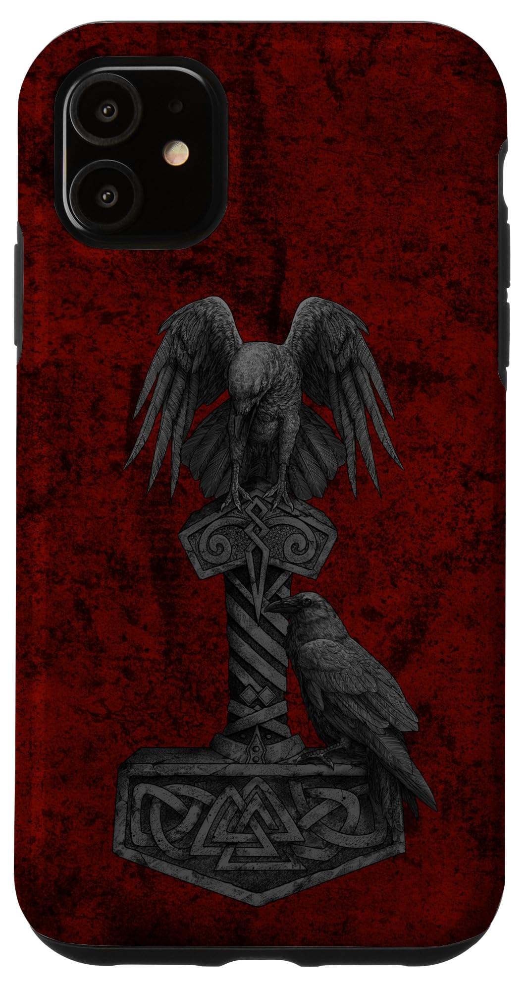 iPhone 11 Viking Norse Mythology Thor's Mjolnir Odin's Huginn & Muninn Case