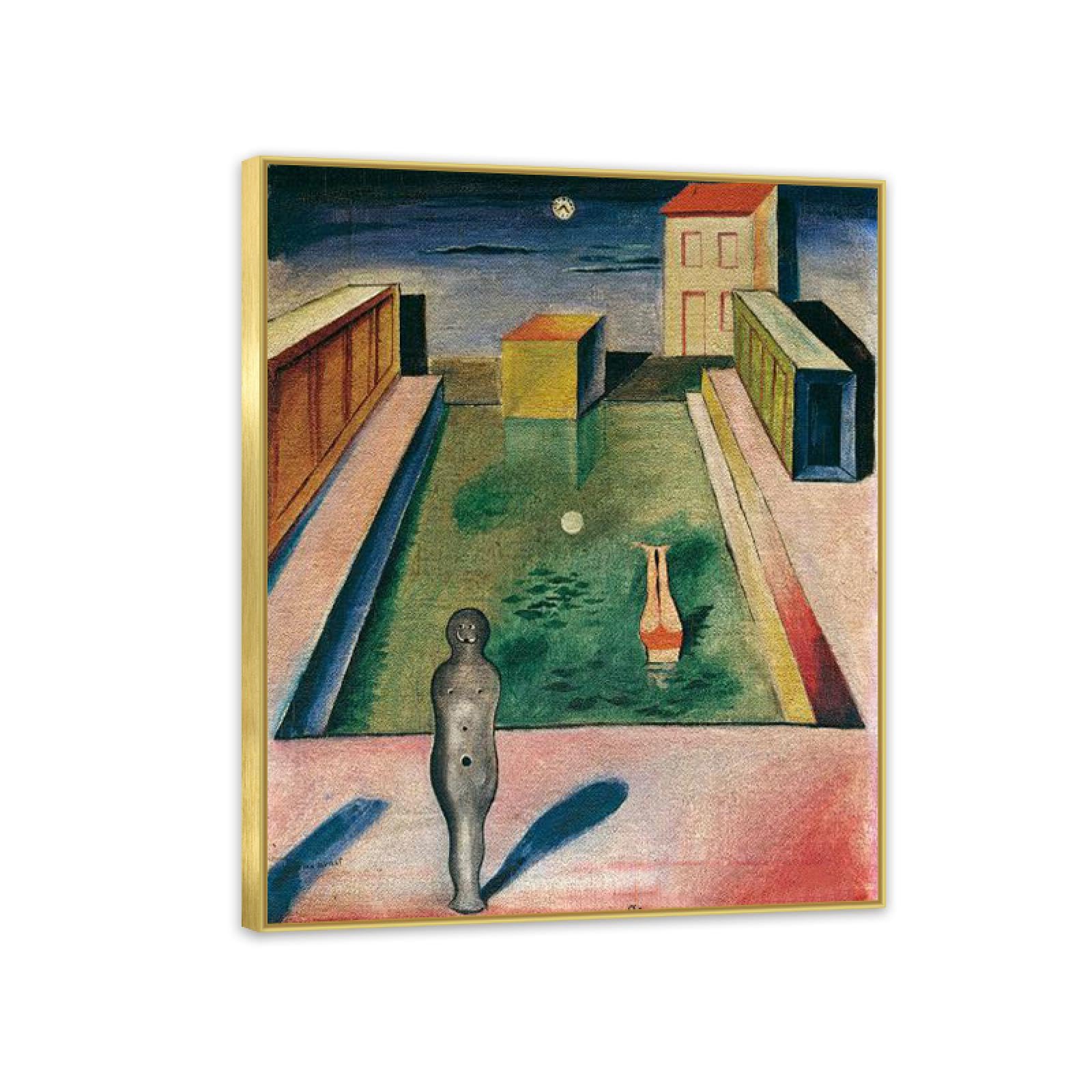 Impression sur toile Max Ernst Noyé dans l'eau avec cadre doré 70x60cm - 8