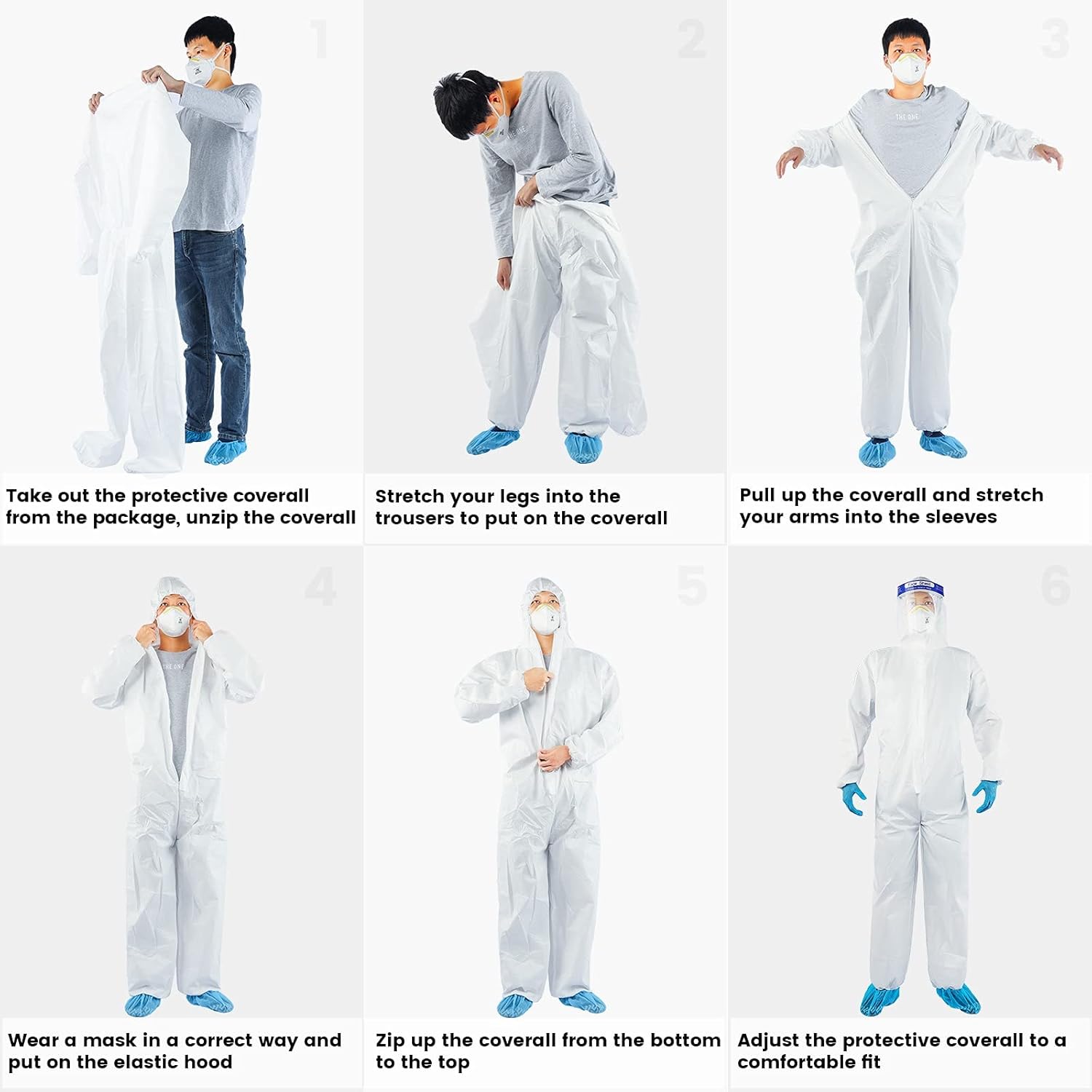 YIBER Hazmat Suits | 7 Sizes & Multiple Specifications Options | Heavy-duty Full Body Protective Suits Pressed From High-Quality PPSB Material & PE film | Safe & Suitable For Countless Applications - - 