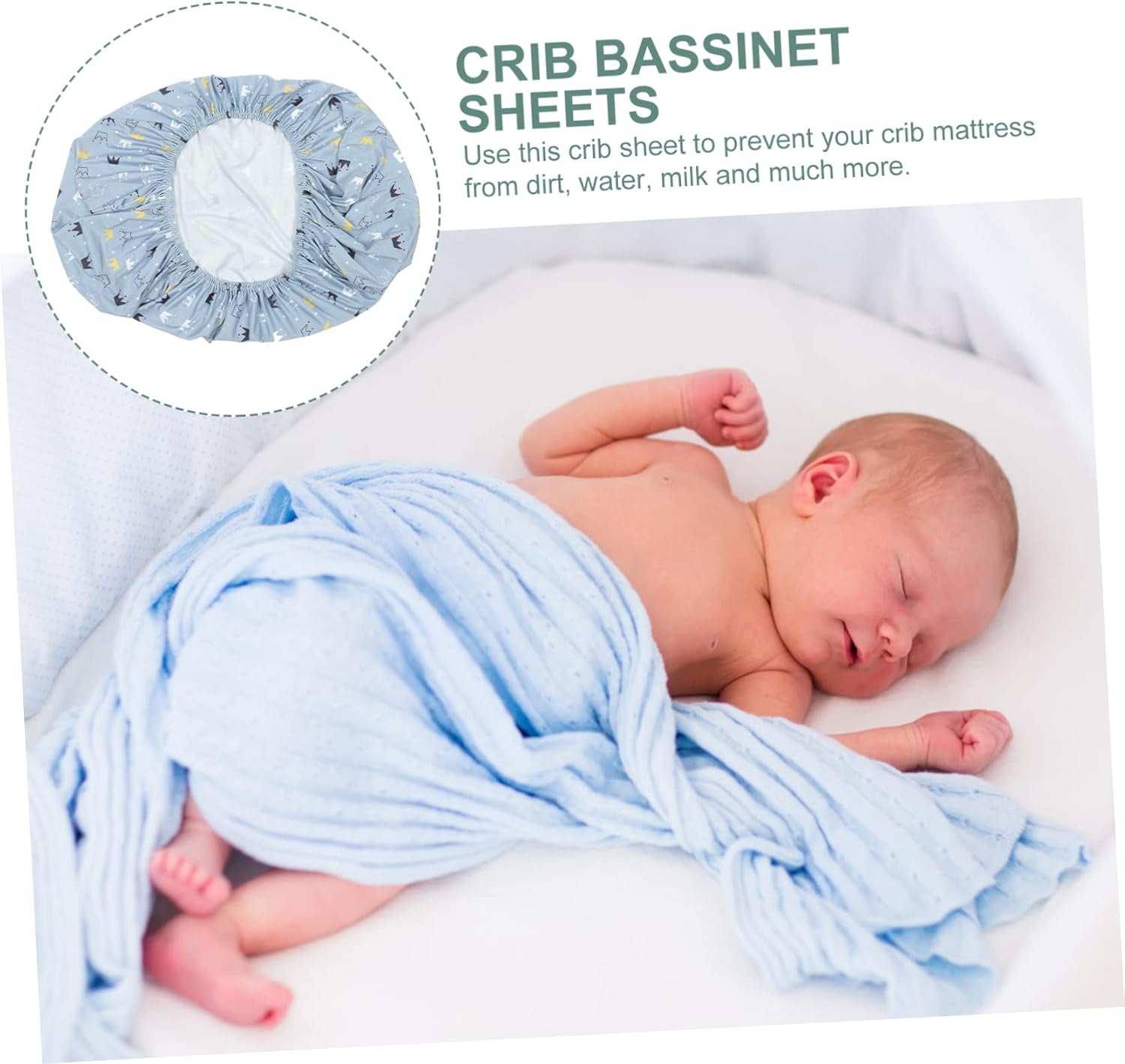 ORFOFE Bassinet Mattress Pad Cover Crib Sheets Summer Floral Print Machine Washable