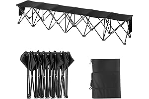VEVOR Portable Sideline Bench - 6/8 Seat Foldable Bench for Sports, Camping, and Outdoor Events