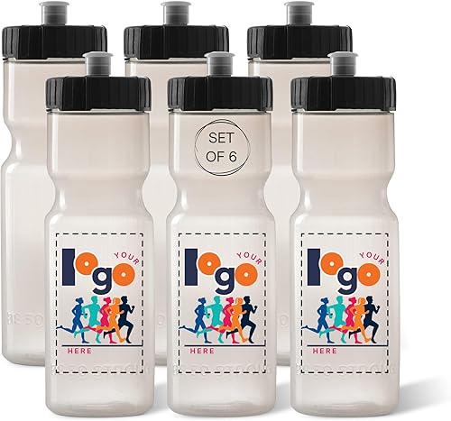 Miniatura 14 de Botellas de agua deportivas 50 Strong – Botellas de plástico reutilizables de 22 oz libres de BPA con tapa de tracción – Fabricadas en EE. UU.