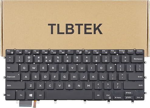 TLBTEK Backlight Laptop Keyboard Replacement Compatible with Dell XPS 15 7558 7568 7590 15-9000 9550 P56F 9560 9570 N7547 N7548,Inspiron 15 7558 7568 P55F Laptop