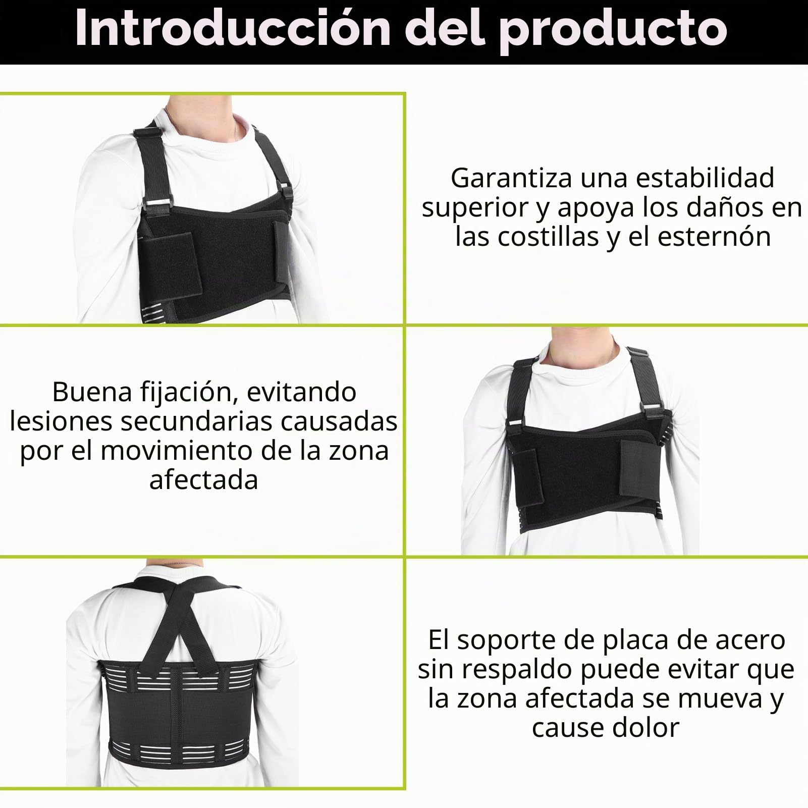 Vendaje Para Costillas Rotas, Vendaje Ajustable Transpirable Para La Cadera Vendaje Protector Lumbar Correa Protectora Costillas Envoltura Compresión Para Mujeres Y Hombres Alivio Para Costillas Rotas