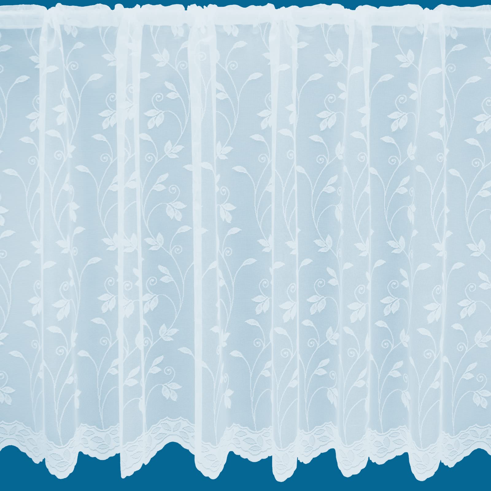 Netcurtainsuk Unisex White Sardinia Floral Pattern Net Curtains In - Sold By The Metre (Drop: 160Cm (63'')), (Sardinia001)