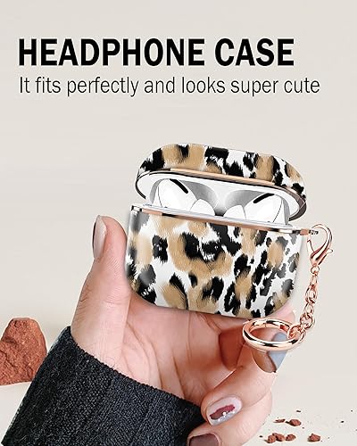 Miniatura 4 de ZEKICE Funda compatible con AirPod Pro de 21 generación, a prueba de golpes, con llavero de oro rosa, para niñas, mujeres y hombres (animales