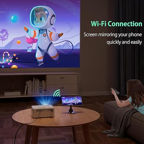 Miniatura 3 de Actualizado 2024Mini proyector con WiFi Bluetooth, portátil compatible con 1080P película iPhone YOTON Video proyector para cine en casa, compatible