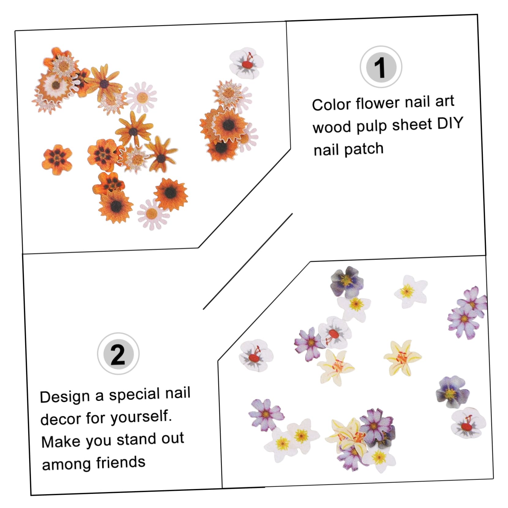 VICASKY 2 set Fogli Per Unghie Adesivi Per Unghie Decalcomanie Per Unghie Numeri Decorazioni Per Unghie Decorazione Per Manicure Decorazione Per Unghie Di Bellezza Accessori 4 scatole*2