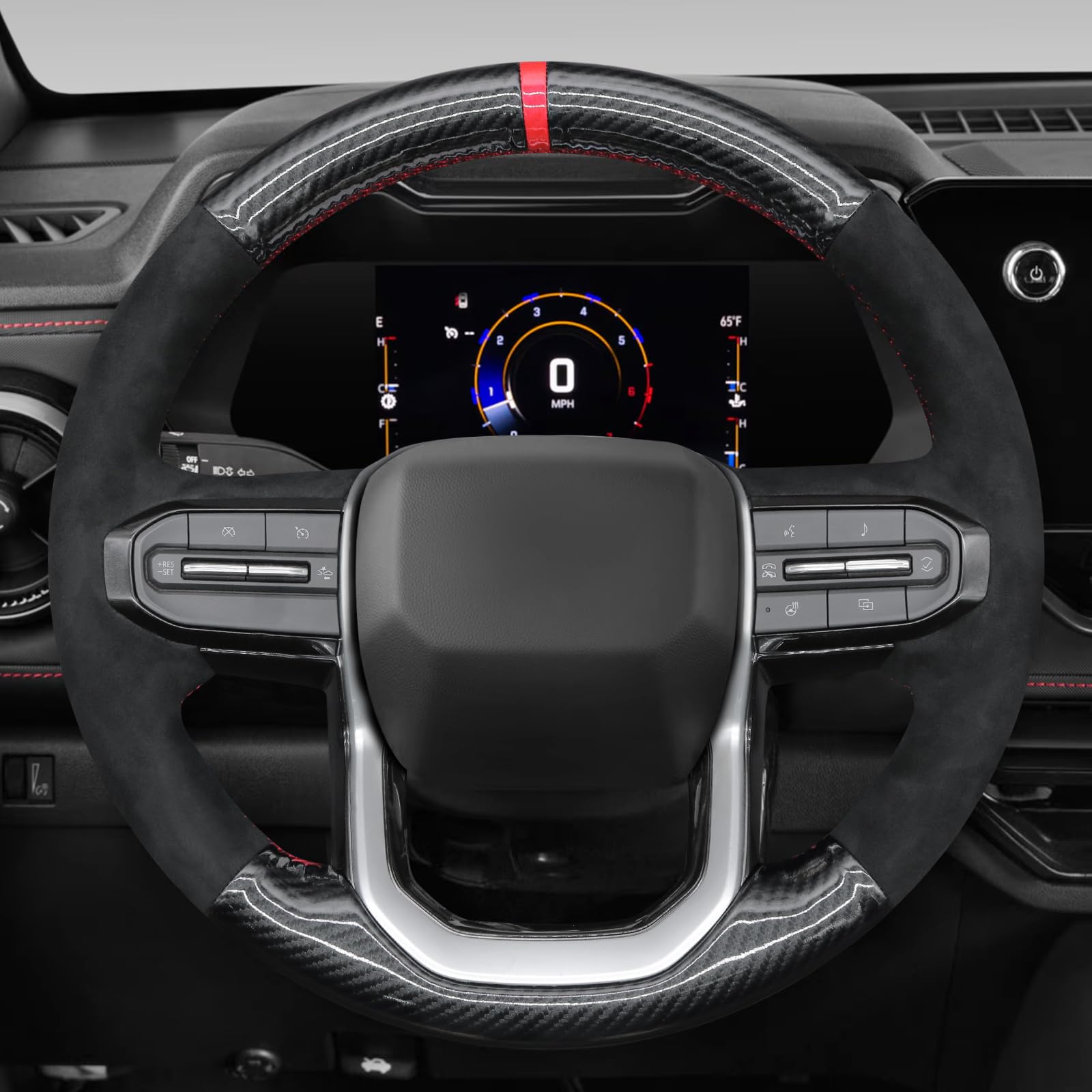 MEWANT Funda para volante de cuero cosido a mano para Chevy Colorado 2023-2024