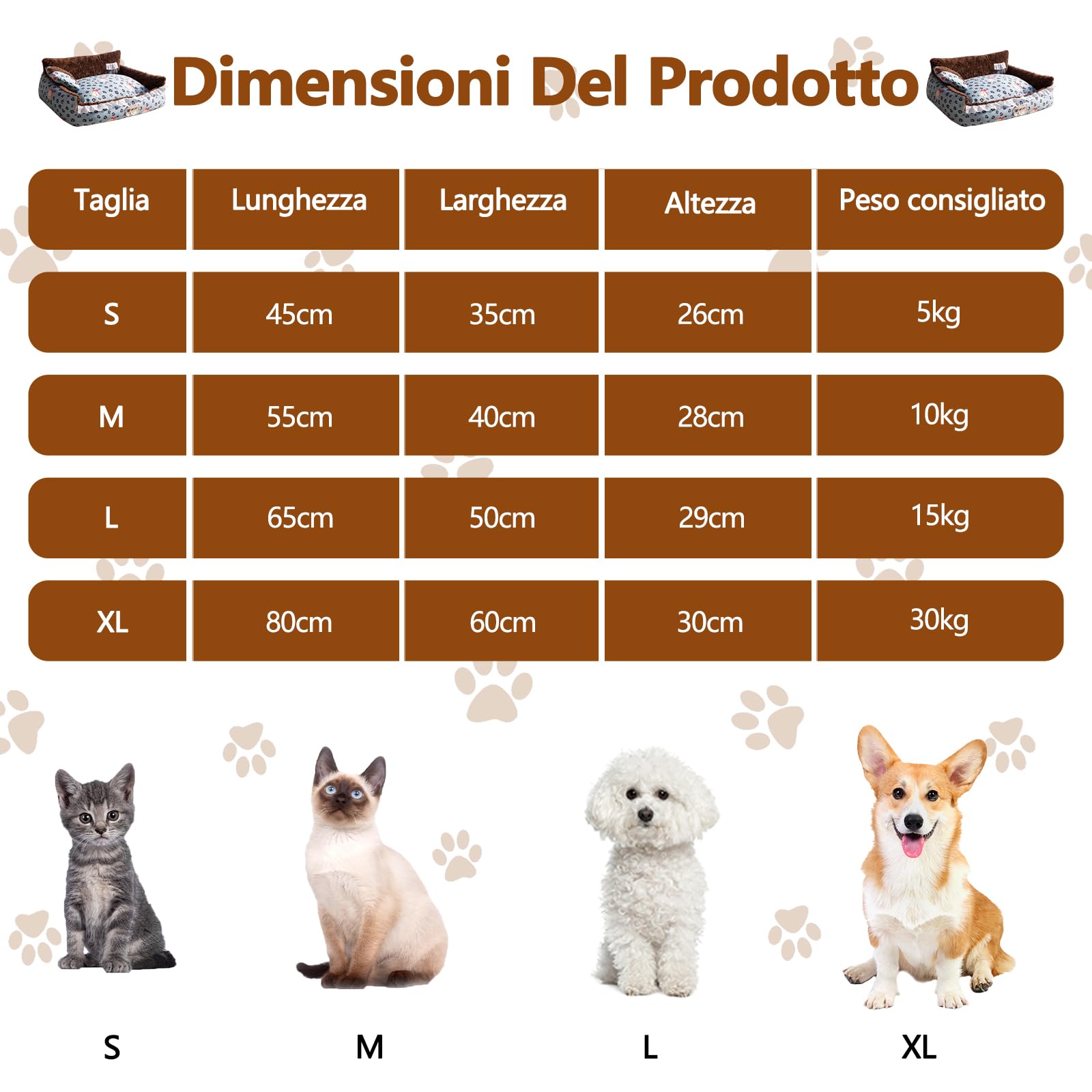 Galatée Cuccia Per Cani a Doppia Faccia(L, Stile Divano)