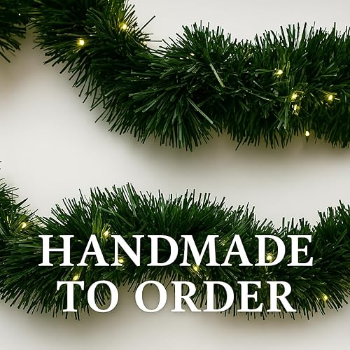 Miniatura 7 de Dark Green Pine Christmas Garland with LED Lights