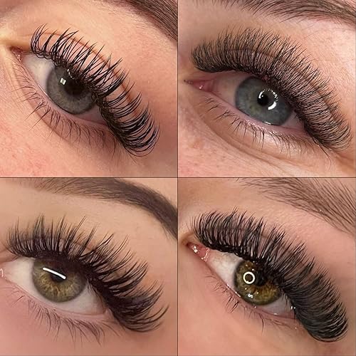 Miniatura 5 de Extensiones de pestañas elipse planas, extensiones de pestañas individuales clásicas 0.15, rizo D, 8-15, bandeja mixta de visón negro mate,