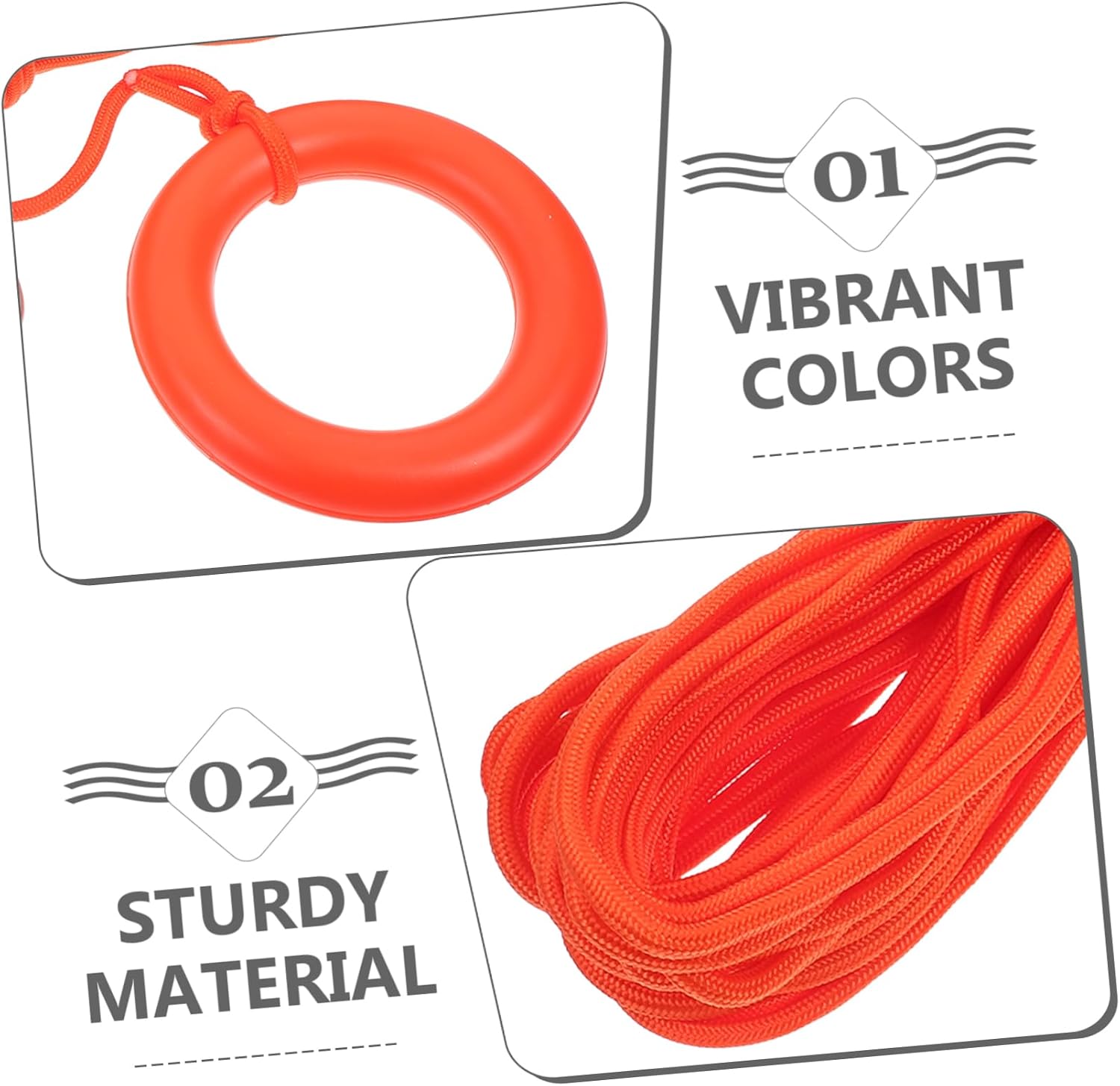 Throw Ring Floating Lifesaving Rope Pool Safety Ring Floating Rescue Line