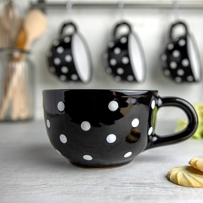 Taza de cerámica negra y blanca City to Cottage 500 ml miniatura 2