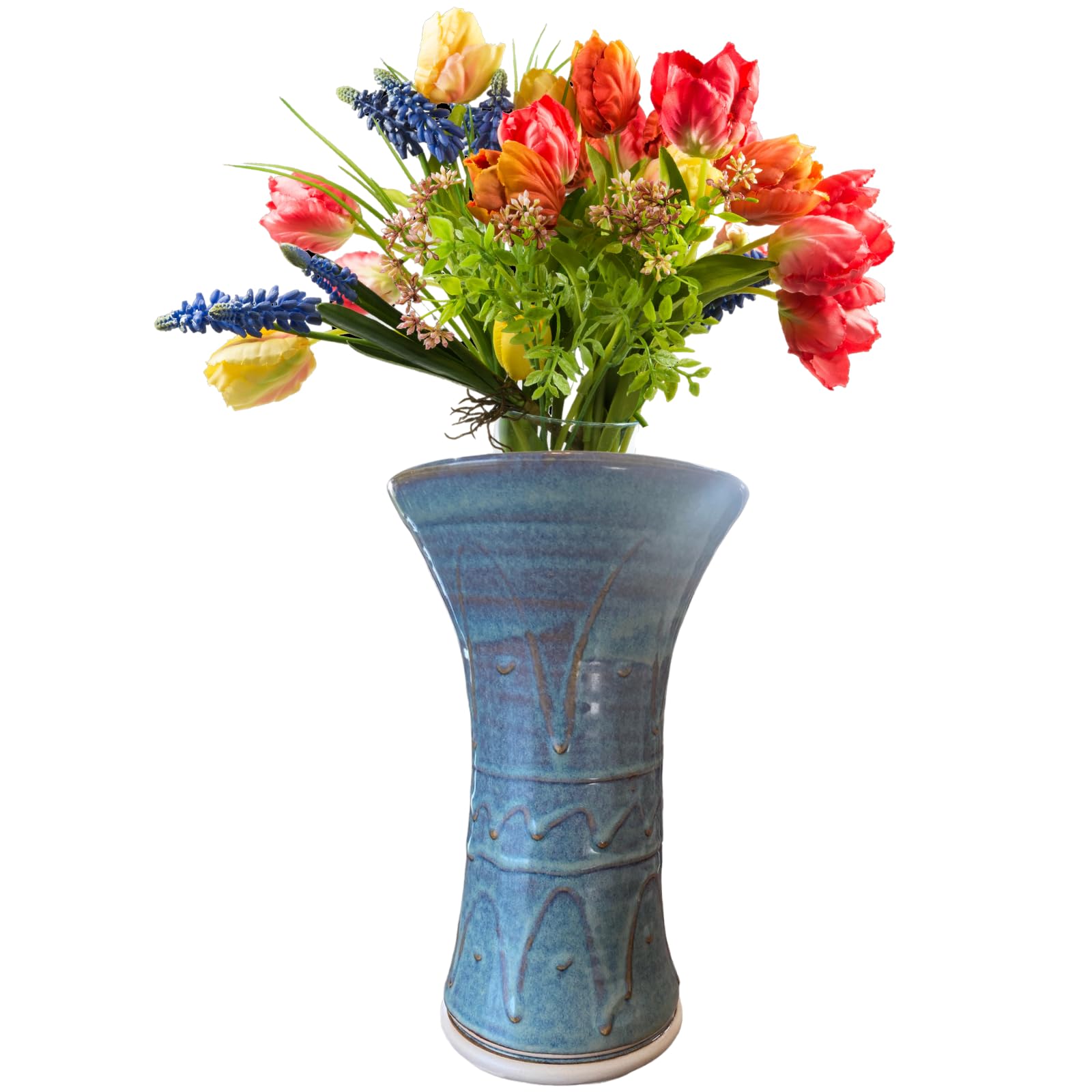 Castle Arch Pottery Flower Vase Minimalist Handmade Modern Decorative Centerpiece Table Home Decor for Dry Flowers & House Plants Perfect for Living Room Stoneware Clay Made in Ireland 5.3" W, 8.6" H