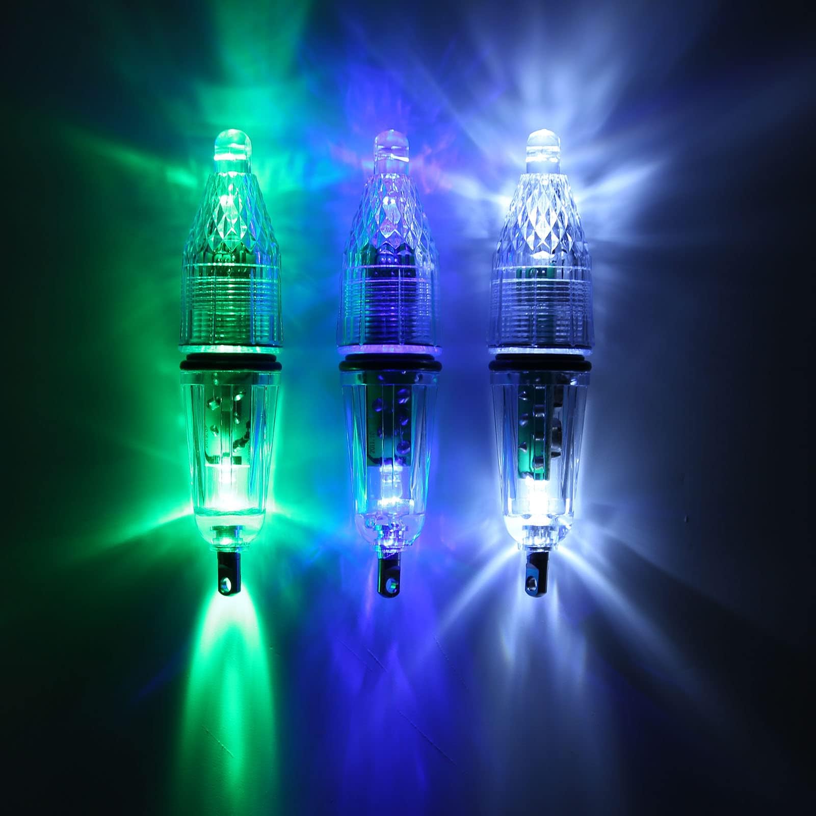 Luce da Pesca, 3 Pezzi Luce LED per Pesca Subacquea illuminata Cambia Colore Luce da Pesca a Goccia Profonda attrattiva per Pesca Notturna