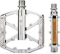 Vista 15 de Pedales de bicicleta de 9/16 pulgadas, pedales de bicicleta con reflectores, 3 rodamientos sellados, pedales de plataforma ancha para bicicleta