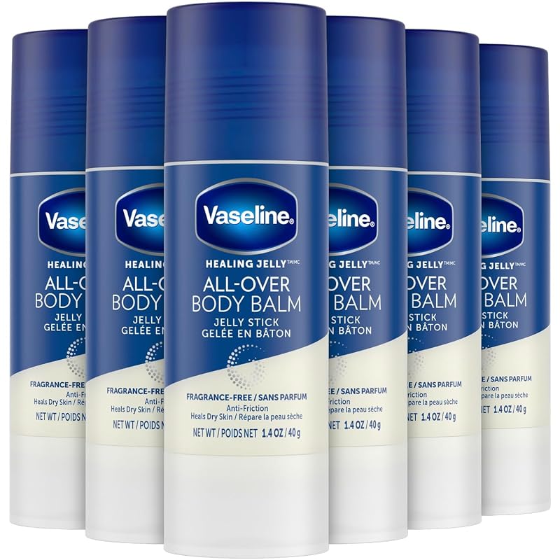 Bastão de bálsamo corporal Vaseline com vaselina e vitamina E, sem fragrância, Pacote com 6