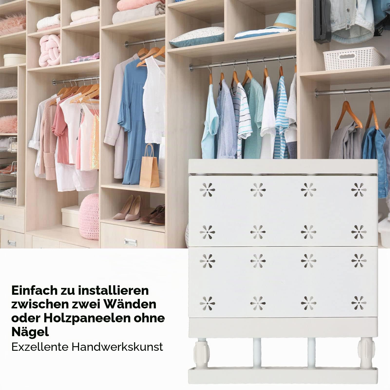 Klemmregal, Spannregal, Länge 30–40 cm/11,8–15,7 Zoll Schrank-Spannregal ohne Bohren Teleskop Regal Einlegeböden Für Schränke Teleskopierbarer Spannregal-Trenner Baumarkt
