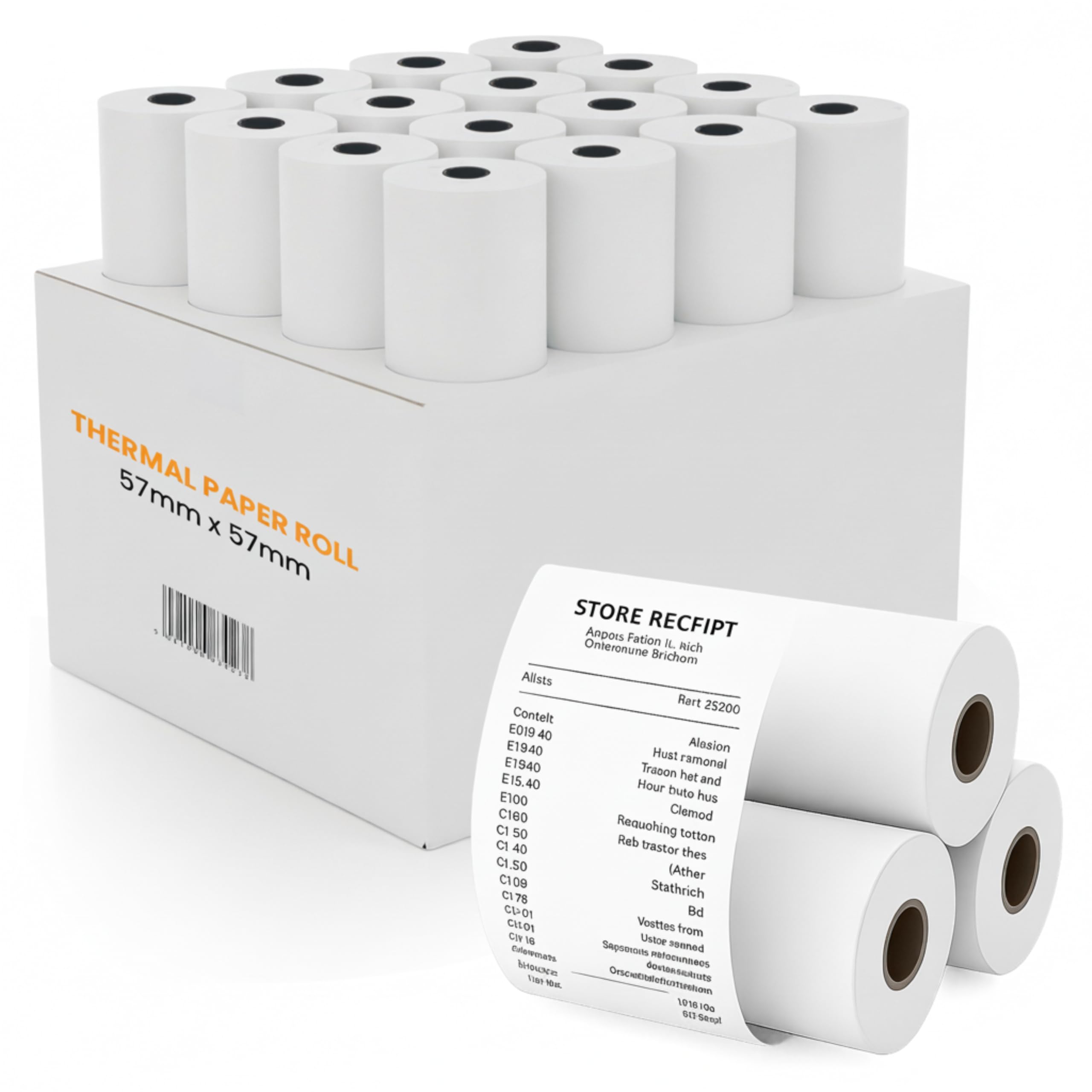 57 x 57 mm Thermal Receipt Paper Rolls Pack of 200 Premium POS Till Rolls for Retail Shops, Restaurants & Card Payment Machines High-Volume Bulk Supply Thermal Till Rolls.