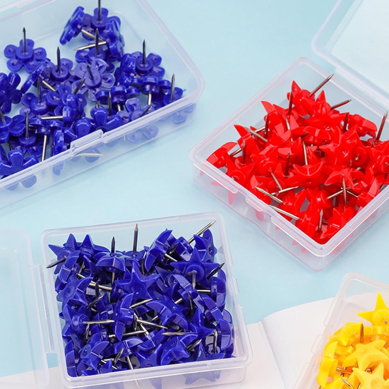 Pins Set, 50-Pack with Storage Case, Five Pointed Star Re image 5